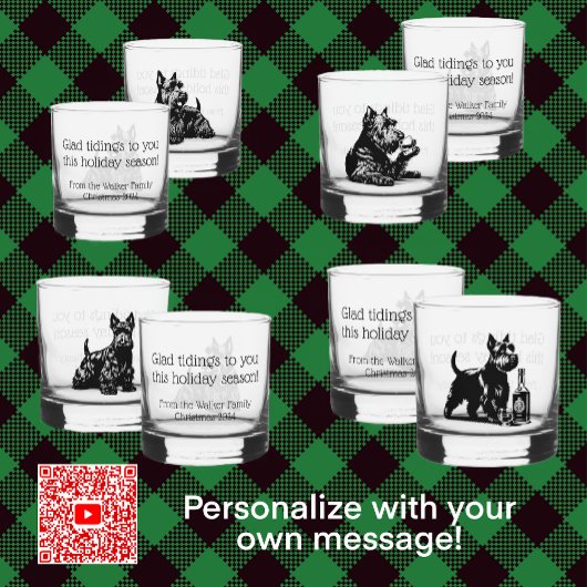 Gepersonaliseerd Scotty Dog Christmas Rocks Whisky Glas