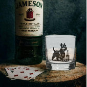 Gepersonaliseerd Scotty Dog Christmas Whiskey Rock Whisky Glas