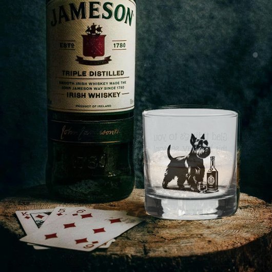 Gepersonaliseerd Scotty Dog Christmas Whiskey Rock Whisky Glas