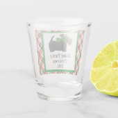 Gepersonaliseerd Scotty Dog en Tartan Kerst Shot Glas (Achterkant)