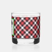 Gepersonaliseerd Scotty Dog en Tartan Kerst Whisky Glas (Links)