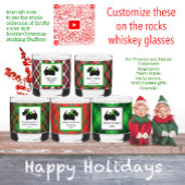Gepersonaliseerd Scotty Dog en Tartan Plaid Kerstm Whisky Glas