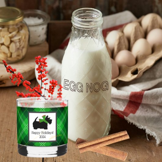 Gepersonaliseerd Scotty Dog en Tartan Vakantie Whisky Glas