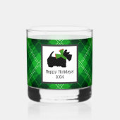 Gepersonaliseerd Scotty Dog en Tartan Vakantie Whisky Glas (Voorkant)