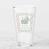 Gepersonaliseerd Scotty Dog en Tartan Vrolijk Kers Glas (Achterkant)