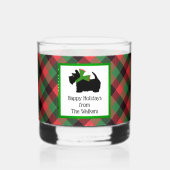 Gepersonaliseerd Scotty Dog en Tartan Vrolijk Kers Whisky Glas (Voorkant)