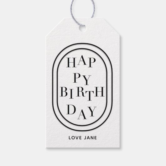 Gepersonaliseerd Scrambled "Happy Birthday" cadeau Cadeaulabel (Voorkant)