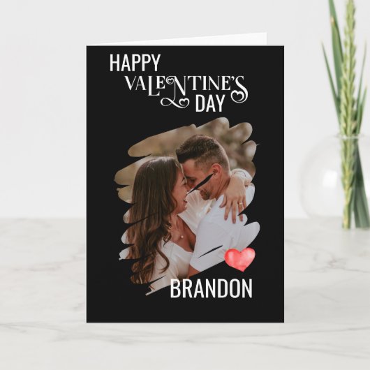 Gepersonaliseerd Scratch Foto Modern Monogram Love Kaart (Voorkant)