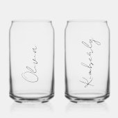 Gepersonaliseerd script bruids vrijgezellenfeest blikvorm glas (Voorkant)