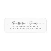 Gepersonaliseerd script bruiloft Retouradres Etiket (Voorkant)