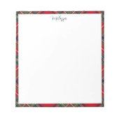 Gepersonaliseerd script Classic Stewart Tartan Notitieblok (Voorkant)
