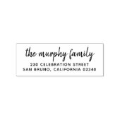 Gepersonaliseerd script familienaam & retouradres rubberstempel (Afrduk)
