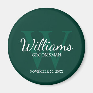 Gepersonaliseerd script Groomsmen Name&Monogram Magneet