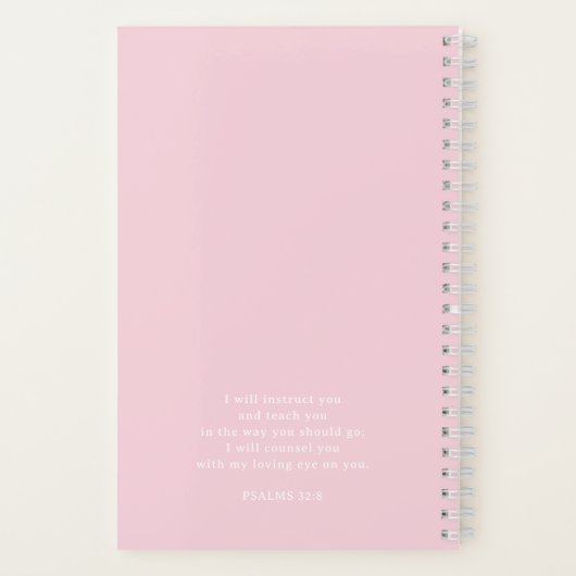 Gepersonaliseerd script kalligrafie roze bijbel st notitieboek (Achterkant)