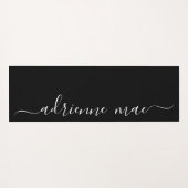 Gepersonaliseerd script Minimalist Zwart-wit Yogamat (Achterkant (horizontaal))