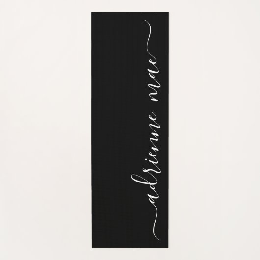 Gepersonaliseerd script Minimalist Zwart-wit Yogamat (Voorkant)