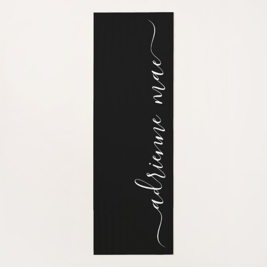 Gepersonaliseerd script Minimalist Zwart-wit Yogamat (Achterkant)