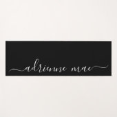 Gepersonaliseerd script Minimalist Zwart-wit Yogamat (Voorkant (horizontaal))