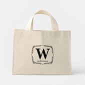 Gepersonaliseerd script Monogram Initiaal & Naam k Mini Tote Bag (Achterkant)