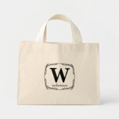 Gepersonaliseerd script Monogram Initiaal & Naam k Mini Tote Bag (Voorkant)