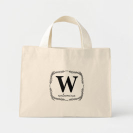 Gepersonaliseerd script Monogram Initiaal & Naam k Mini Tote Bag
