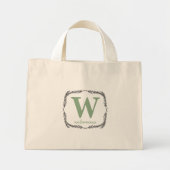 Gepersonaliseerd script Monogram Initiaal & Naam k Mini Tote Bag (Voorkant)