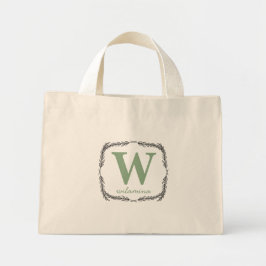 Gepersonaliseerd script Monogram Initiaal & Naam k Mini Tote Bag