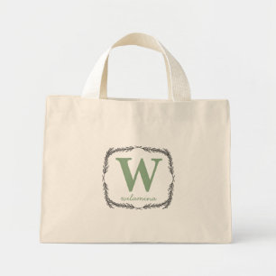 Gepersonaliseerd script Monogram Initiaal & Naam k Mini Tote Bag