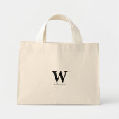 Gepersonaliseerd script Monogram Initiaal & Naam Mini Tote Bag (Voorkant)