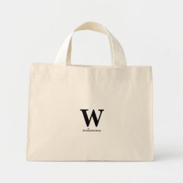 Gepersonaliseerd script Monogram Initiaal & Naam Mini Tote Bag