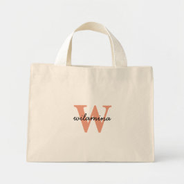 Gepersonaliseerd Script Monogram Initiaal & Naam R Mini Tote Bag