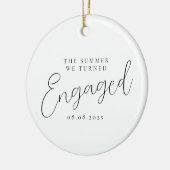 Gepersonaliseerd Script Photo-Verloving Keramisch Ornament (Links)