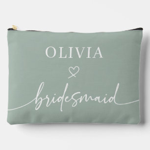 Gepersonaliseerd script Sage Bruidsmeisje Gift Etui