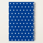 Gepersonaliseerd Script Schattige Blue Polka Dots  Notitieboek (Achterkant)