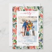 Gepersonaliseerd script Vrolijke foto Flat Holiday Feestdagenkaart (Voorkant)