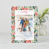 Gepersonaliseerd script Vrolijke foto Flat Holiday Feestdagenkaart (Staand voorkant)