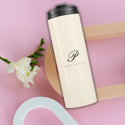 Gepersonaliseerd script Waterfles - Blush Pink Thermosbeker