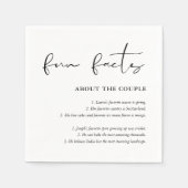 Gepersonaliseerd Script Zwart Wit Wedding Fun Fact Servet (Voorkant)