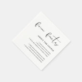 Gepersonaliseerd Script Zwart Wit Wedding Fun Fact Servet (Hoek)