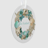 Gepersonaliseerd Seashell Wreath Ornament (voorkant)