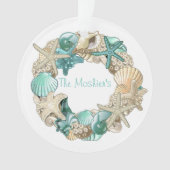 Gepersonaliseerd Seashell Wreath Ornament (voorkant)