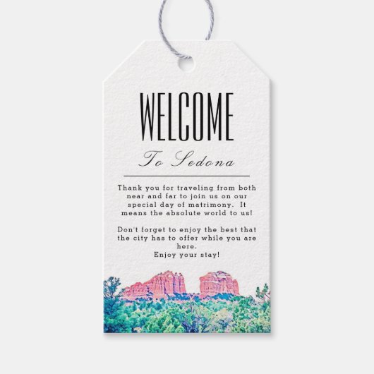 Gepersonaliseerd Sedona Welcome Gift Label Cadeaulabel (Voorkant)