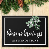 Gepersonaliseerd Seizoenen met zwarte kerst Deurmat