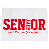 Gepersonaliseerd seniorblok letter van klasse groot cadeauzakje (Achterkant)