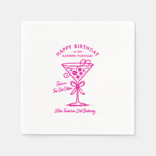 Gepersonaliseerd servetten 21ste verjaardag roze M