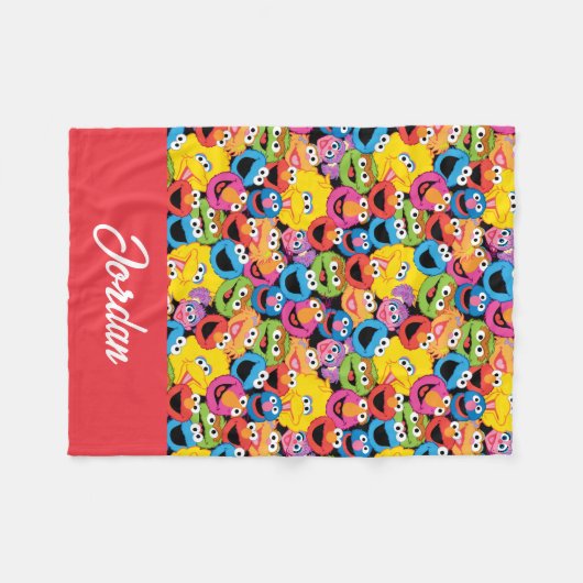 Gepersonaliseerd Sesamstraat tekenpatroon Fleece Deken (Voorkant (Horizontaal))