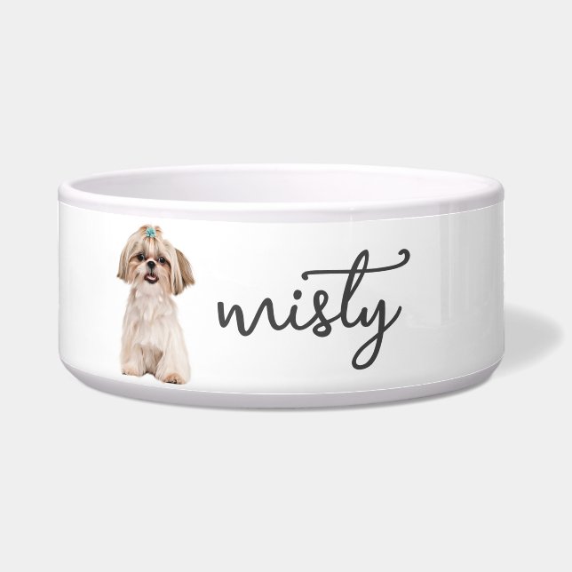 Gepersonaliseerd Shih Tzu eten Voerbakje (Voorkant)