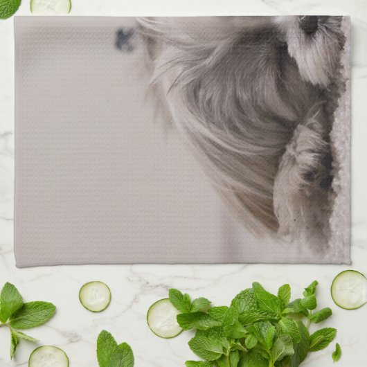 Gepersonaliseerd Shih tzu Kitchen Towel, slaaphond Theedoek (Gevouwen)