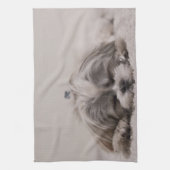 Gepersonaliseerd Shih tzu Kitchen Towel, slaaphond Theedoek (Verticaal)