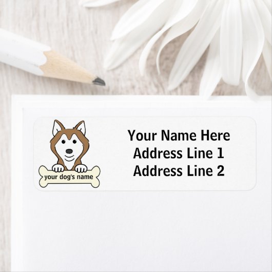 Gepersonaliseerd Siberian Husky Etiket (Insitu)